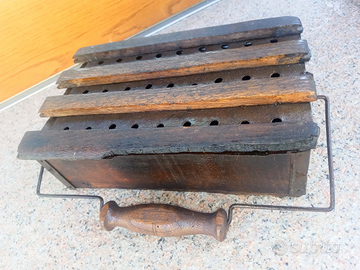 Scaldino braciere legno e lamiera primi 900