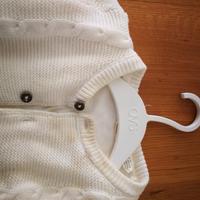 Nuova maglia bianca felpata con bottoni tg.74-80