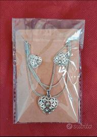 Parure collana e orecchini cuoricini