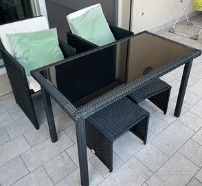 Set da giardino outsanny in rattan(tavolo e sedie)