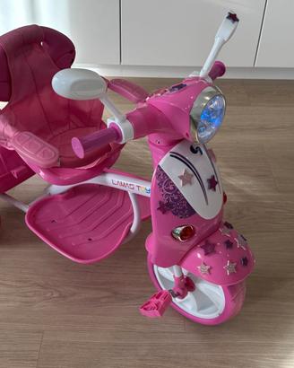 Triciclo scooter rosa come nuovo