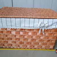 Cesta portabiancheria vimini con fodera interna