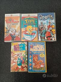 5 VHS - film di animazione per bambini-lotto unico
