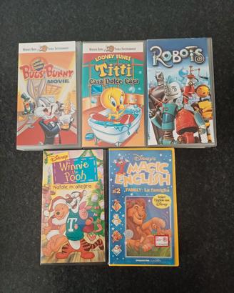 5 VHS - film di animazione per bambini-lotto unico