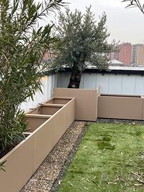 Fioriere in acciaio su 100x50x50