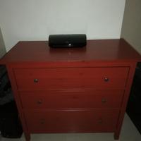 Como' rosso con 3 ampi cassetti