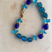 Braccialetto pietre azzurre murano