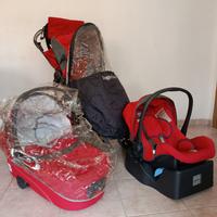 TRIO INGLESINA “ZIPPY” ROSSO COMPLETO ED ACCESSORI