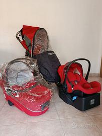 TRIO INGLESINA “ZIPPY” ROSSO COMPLETO ED ACCESSORI