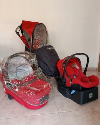 TRIO INGLESINA “ZIPPY” ROSSO COMPLETO ED ACCESSORI