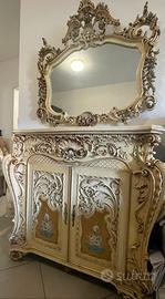 credenza con specchio barocco  veneziano