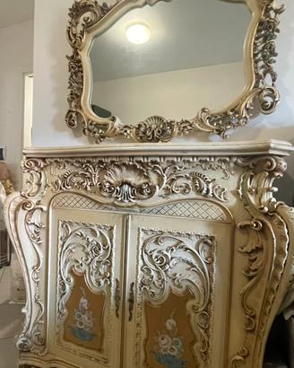 credenza con specchio barocco  veneziano