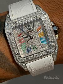 Cartier santos 100 Arcobaleno commerciante con sed