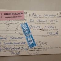 Documento Postale 1976 USA per Napoli - Pacchi Pos
