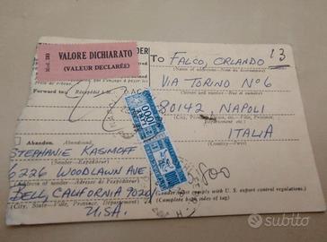 Documento Postale 1976 USA per Napoli - Pacchi Pos