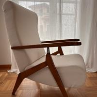 Poltrona reclinabile design anni 40-50
