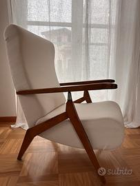 Poltrona reclinabile design anni 40-50
