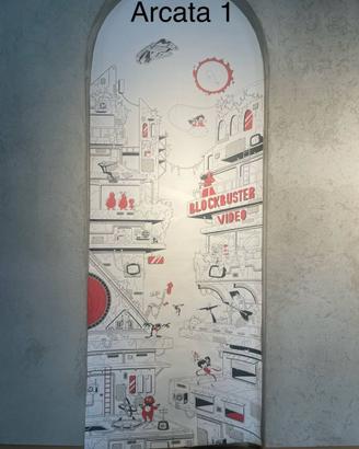Stampa su tessuto "Skyline '90" — pezzi unici