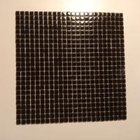 MOSAICO VETROSO SU RETE NERO LUCIDO  9FOGLI