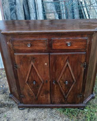 credenza scantonata vecchia antica  carnica 