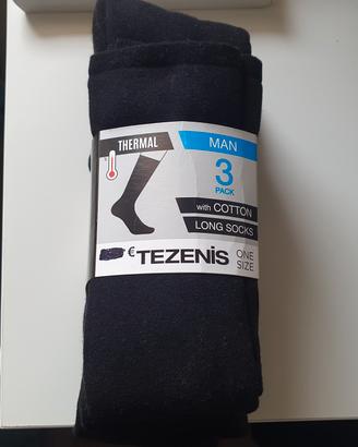 3 calzini termini Tezenis neri in cotone caldo