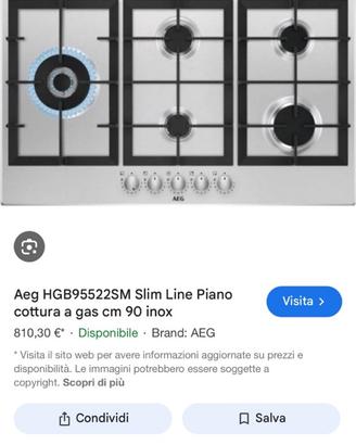 Piano cottura  gas AEG 90 cm