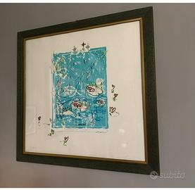 Mario Schifano litografia Walther Lilies