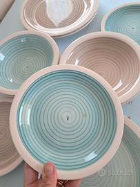 Piatti Tognana turchese beige stoneware decorati