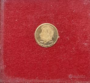 RIPRODUZIONE MONETA + PICCOLA DEL MONDO oro 8 Kt 