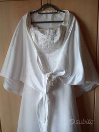 ABITO DA SPOSA O DA GALA IN RASO BIANCO TAGLIA 44