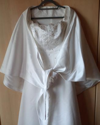 ABITO DA SPOSA O DA GALA IN RASO BIANCO TAGLIA 44