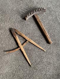 Attrezzi da lavoro decorativi in legno