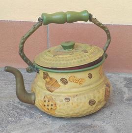 teiera bollitore decoupage in rame