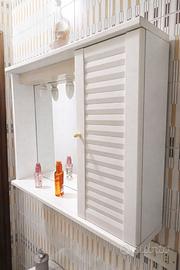 Pensile bianco in legno per bagno