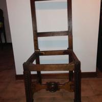 5 antiche sedie in noce restaurate