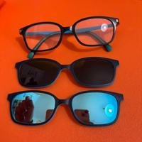 Occhiele da vista bambino con due clip sole