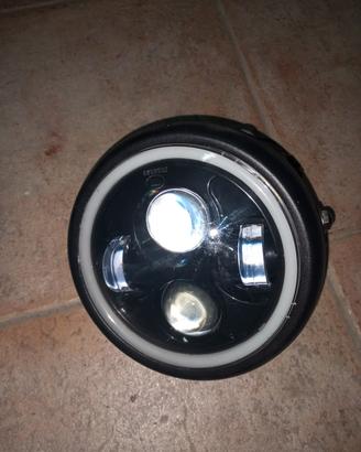 faro led tondo nero