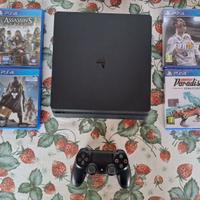 PS4 slim con pad e giochi