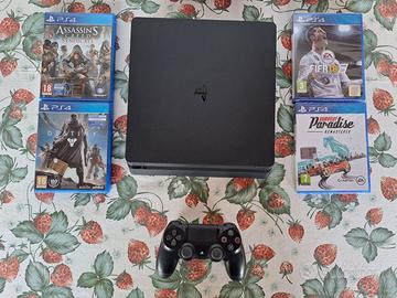 PS4 slim con pad e giochi