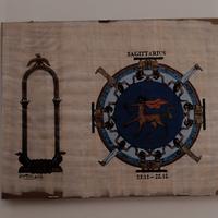 Quadro papiro Sagittario 30x24 decorazione zodiaca