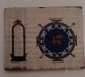 Quadro papiro Sagittario 30x24 decorazione zodiaca