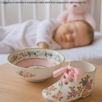 Ciotola e scarpina ceramica - IDEA BATTESIMO Bimba