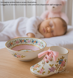 Ciotola e scarpina ceramica - IDEA BATTESIMO Bimba