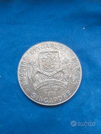 SINGAPORE 10 DOLLARI ARGENTO 1974 AQUILA