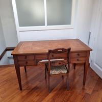 Scrivania antica con 2 sedie, allungabile