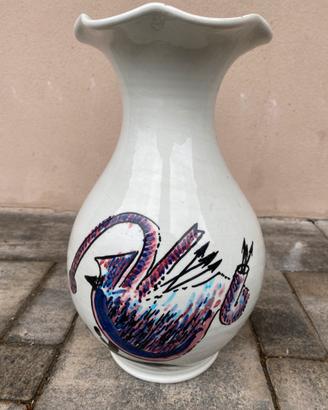 Vaso Ceramica Vintage 1978 Firmato Arte Astratta