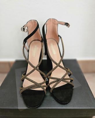 Sandali eleganti neri, tacco alto, Primadonna, 39