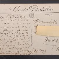 Cartolina stenografata curiosità Francia 1923 fp