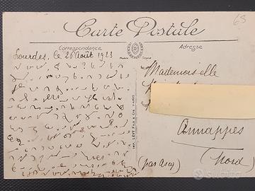Cartolina stenografata curiosità Francia 1923 fp