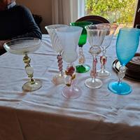 Lotto Calici Artistici in Vetro di Murano 